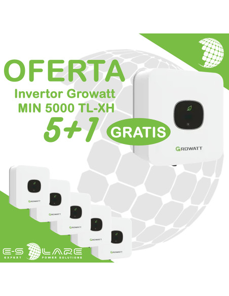 Ofertă Limitată: 5+1 Gratis Invertoare Growatt MIN 5000TL-XH