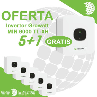 Oferta Specială: 5+1 Gratis Invertoare Growatt MIN 6000TL-XH