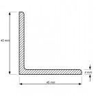 Profil  Aluminiu L ( cornier) 45 x 45 mm - 3000 mm/bara