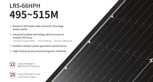 LONGI Solar LR5-66HPH-505M Black Frame / 31 buc / 0,294 euro/watt / Black Frame